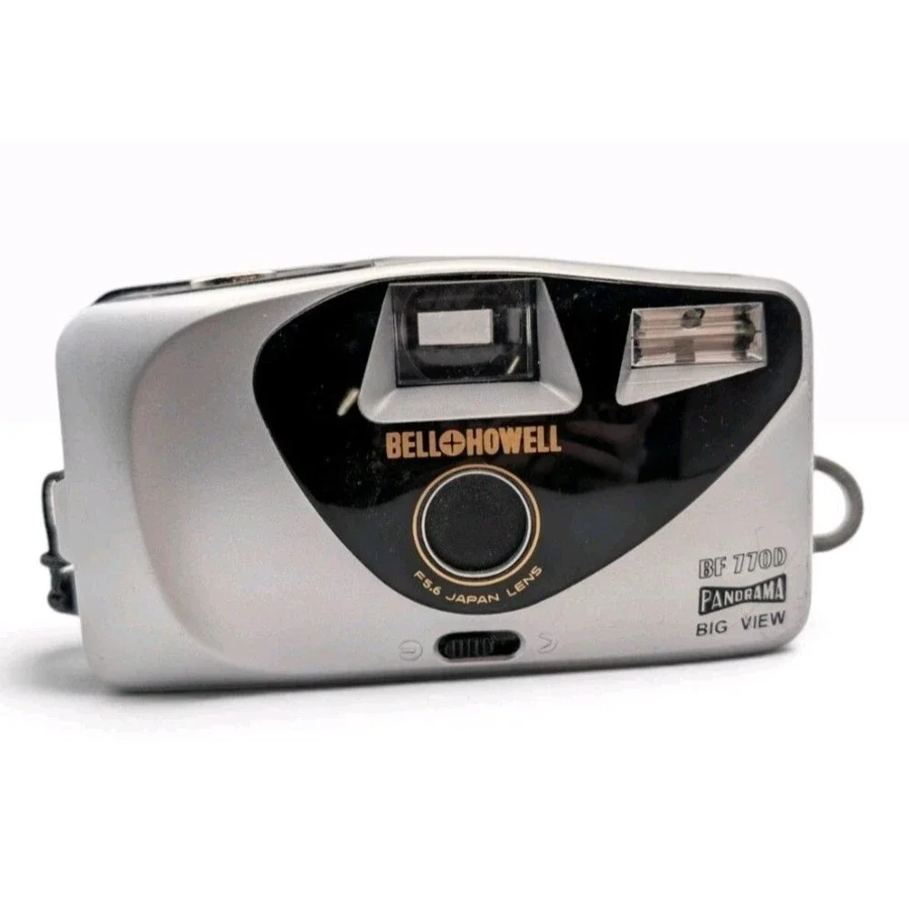 Bell Howell BF 770D Panorama Big View 35mm Point Shoot Film Camera Silver Tested